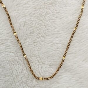 Vintage Gold Filled Station Chain Necklace 18” Minimalist Layering